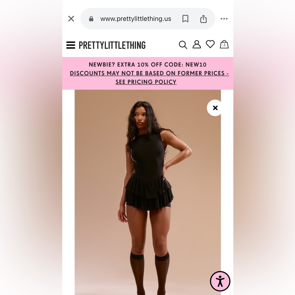 Black Skort Romper/Playsuit